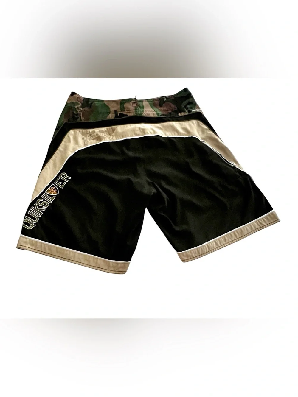 Quiksilver Black Board Shorts with Camo Side Panels